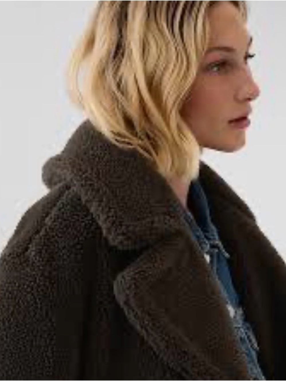 Gap Brown Sherpa Long Coat- Medium - Picture 2 of 11